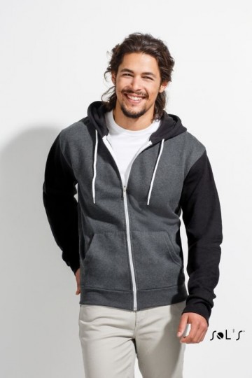 47700 Sol's Silver unisex sweater jack met kap