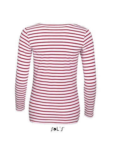 01403 Sol's Marine gestreept dames T-shirt met LM