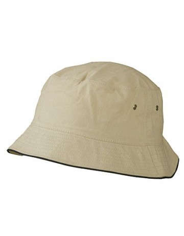 Myrtle Beach Fischerman Piping Hat MB012 khaki zwart