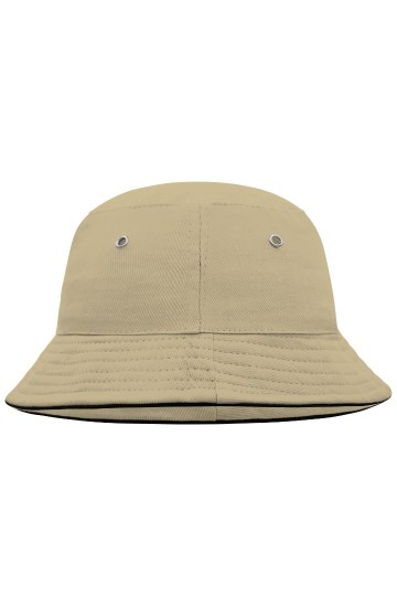 Myrtle Beach Fischerman Piping hoed voor Kids MB013 khaki zwart