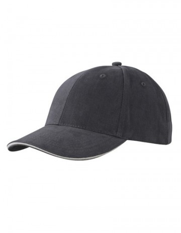 Myrtle Beach 6 panel Sandwich cap MB024 grafiet-lichtgrijs