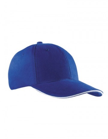 Myrtle Beach 6 panel Sandwich cap MB024 koningsblauw-wit