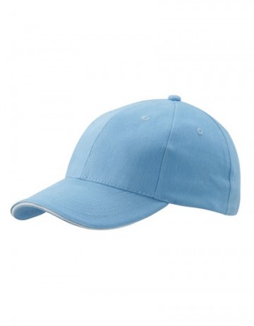 Myrtle Beach 6 panel Sandwich cap MB024 lichtblauw-wit