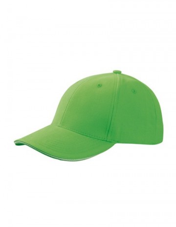 Myrtle Beach 6 panel Sandwich cap MB024 limoengroen-wit
