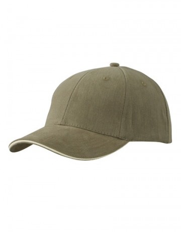 Myrtle Beach 6 panel Sandwich cap MB024 olijfgroen-beige