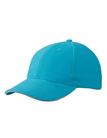 Myrtle Beach 6 panel Sandwich cap MB024 pacificblauw-wit