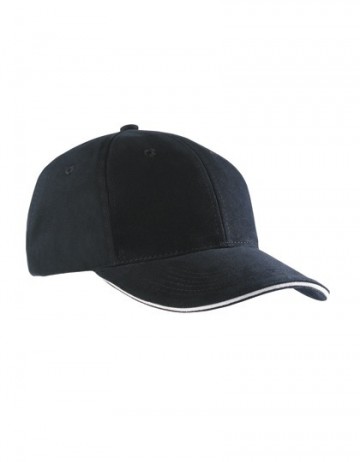 Myrtle Beach 6 panel Sandwich cap MB024 zwart-lichtgrijs