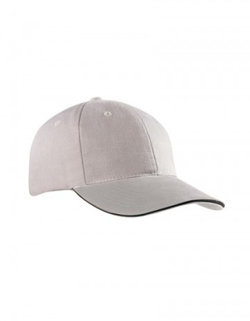Myrtle Beach 6 panel Sandwich cap MB024 lichtgrijs-zwart