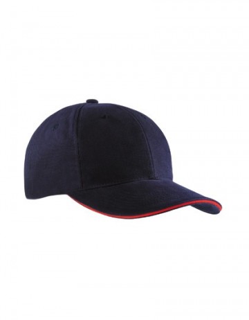 Myrtle Beach 6 panel Sandwich cap MB024 marineblauw-rood
