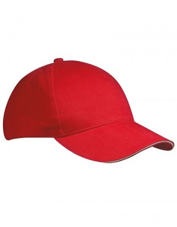 Myrtle Beach 5 panelen Sandwich cap MB035 rood wit