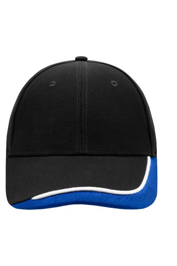 Myrtle Beach Half-Pipe sandwich cap MB049 zwart wit koningsblauw