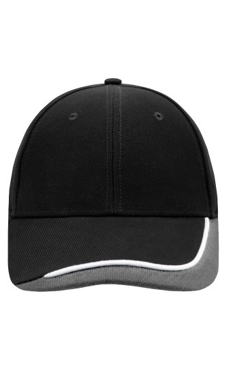 Myrtle Beach Half-Pipe sandwich cap MB049 zwart wit lichtgrijs