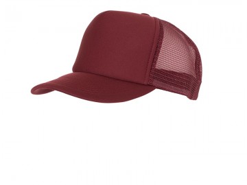 Myrtle Beach 5 panel polyester mesh cap MB070 bourgognerood