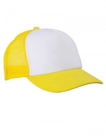 Myrtle Beach 5 panel polyester mesh cap MB070 wit zongeel