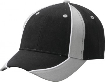 Myrtle Beach Club cap MB135 zwart lichtgrijs wit