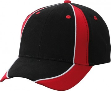 Myrtle Beach Club cap MB135 zwart rood wit