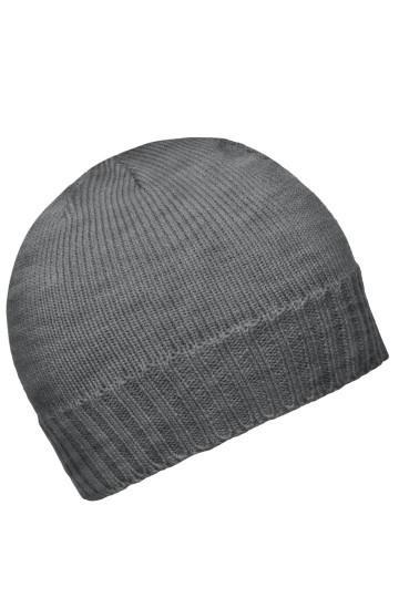 Myrtle Beach Rib beanie MB503 donkergrijsmelange