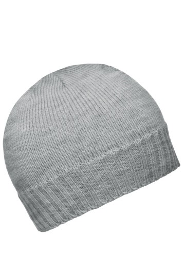 Myrtle Beach Rib beanie MB503 lichtgrijsmelange