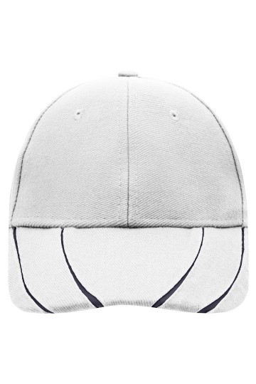 Myrtle Beach groeven cap MB601 wit marineblauw