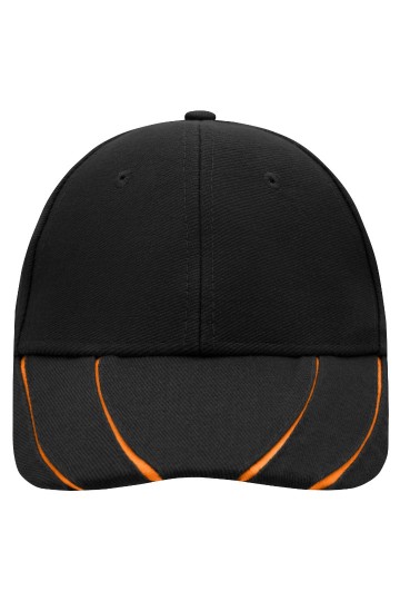 Myrtle Beach groeven cap MB601 zwart oranje