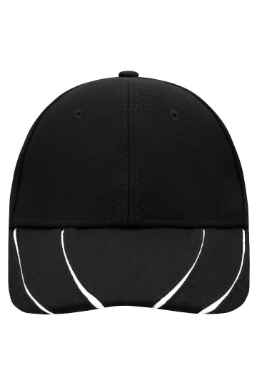Myrtle Beach groeven cap MB601 zwart wit