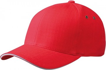 Myrtle Beach Flexfit® Ripstop Sandwich cap MB 6187 rood zilver