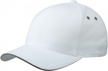 Myrtle Beach Flexfit® Ripstop Sandwich cap MB 6187 wit olijfgroen