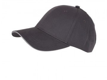 Myrtle Beach 6 panelen Brushed Sandwich cap MB6212 carbon lichtgrijs