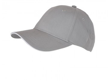 Myrtle Beach 6 panelen Brushed Sandwich cap MB6212 lichtgrijs wit