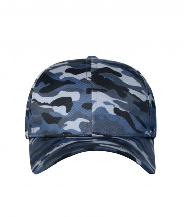Myrtle Beach 6 panelen Camouflage cap MB6227 denim zwart