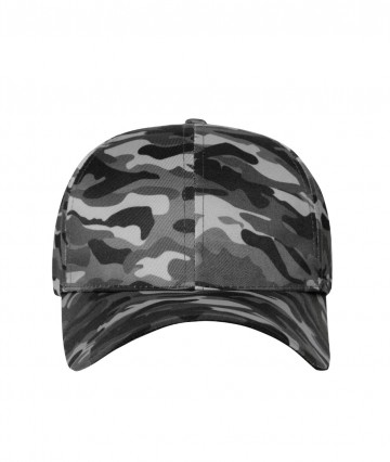 Myrtle Beach 6 panelen Camouflage cap MB6227 grijs zwart