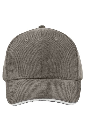 Myrtle Beach 6 panelen Corduroy Sandwich cap donkergrijs lichtgrijs