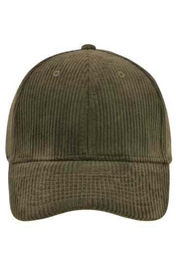 Myrtle Beach MB6232 6 panelen Corduroy cap olijfbruin