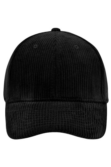 Myrtle Beach MB6232 6 panelen Corduroy cap zwart