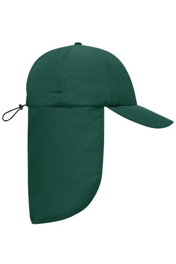 MB6243 Myrtle Beach 6 Panel cap met nekbescherming donkergroen