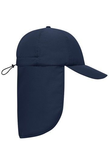 MB6243 Myrtle Beach 6 Panel cap met nekbescherming marineblauw