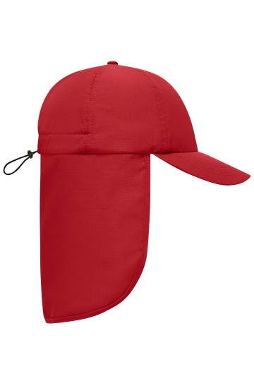 MB6243 Myrtle Beach 6 Panel cap met nekbescherming rood