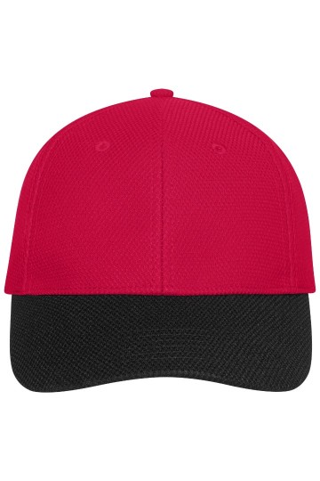 MB6246 Myrtle Beach 6 Panel Mesh Cap rood zwart