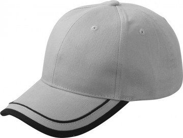 Myrtle Beach 6 panelen Piping cap MB6501 grijs zwart