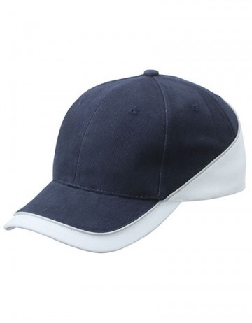 Myrtle Beach 6 panelen Turbo Piping cap MB6506 marineblauw - wit - licht grijs