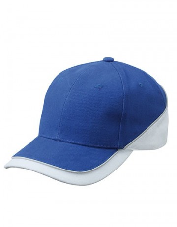 Myrtle Beach 6 panelen Turbo Piping cap MB6506 koningsblauw - wit - licht grijs