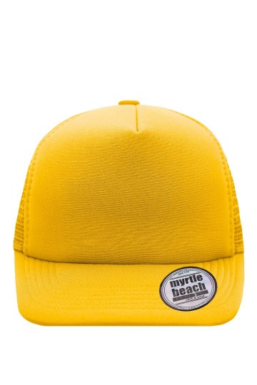 Myrtle Beach 5 panelen Flat Peak cap MB6508 goudgeel