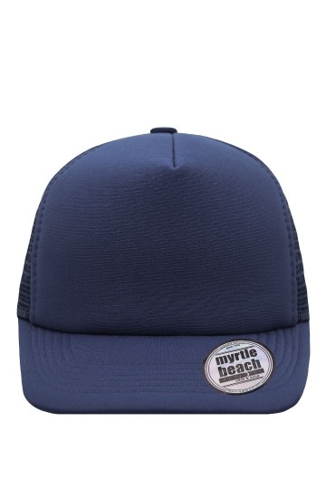 Myrtle Beach 5 panelen Flat Peak cap MB6508 marineblauw