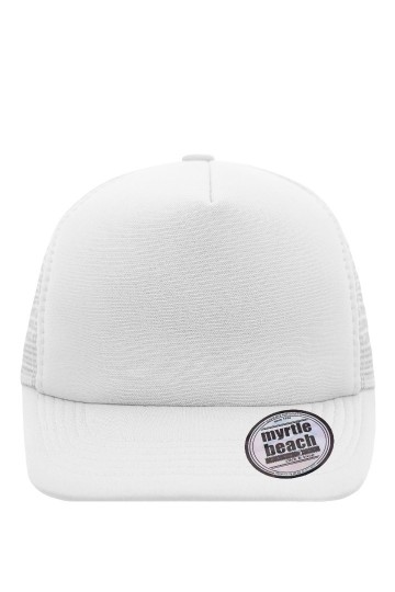 Myrtle Beach 5 panelen Flat Peak cap MB6508 wit