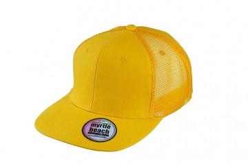 Myrtle Beach 6 panelen Flat Peak cap MB6509 goudgeel