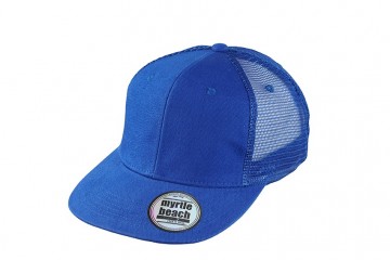 Myrtle Beach 6 panelen Flat Peak cap MB6509 koningsblauw