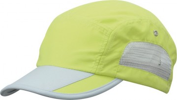 Myrtle Beach 5 panelen Sportieve cap MB6522 zonning limoengroen lichtgrijs