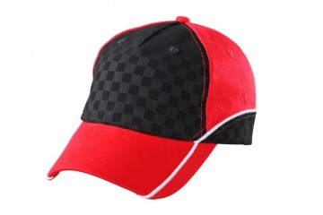 Myrtle Beacxh 5 panelen Racing cap MB6560 rood zwart wit