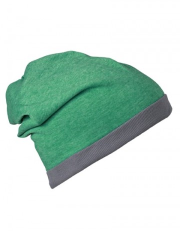 Myrtle Beach heather zomer beanie MB6577 groen melange - donker grijs