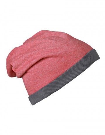 Myrtle Beach heather zomer beanie MB6577 rood melange - donker grijs